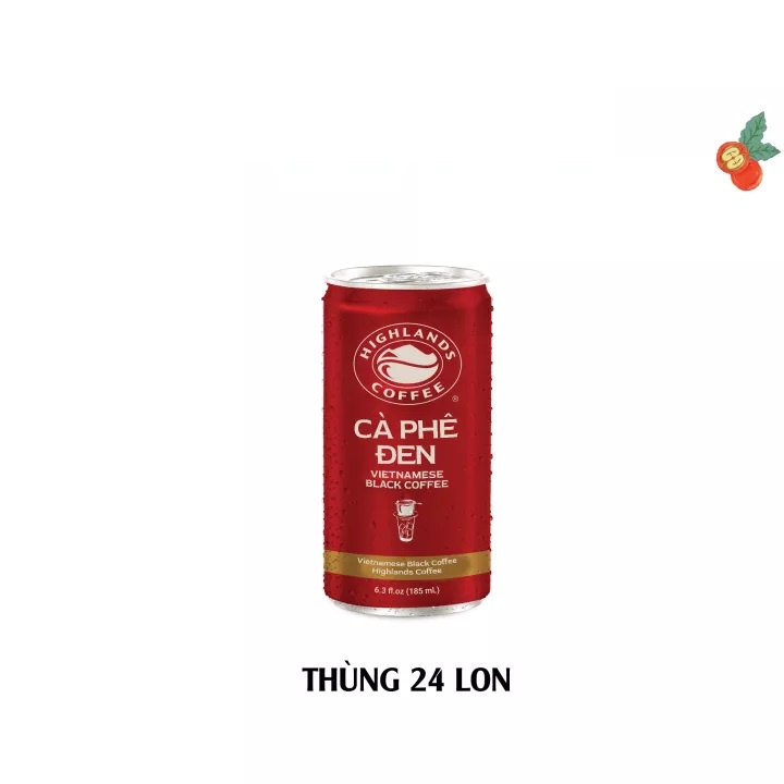 Thùng 24 Lon Cà Phê Đen Highlands Coffee 185ml