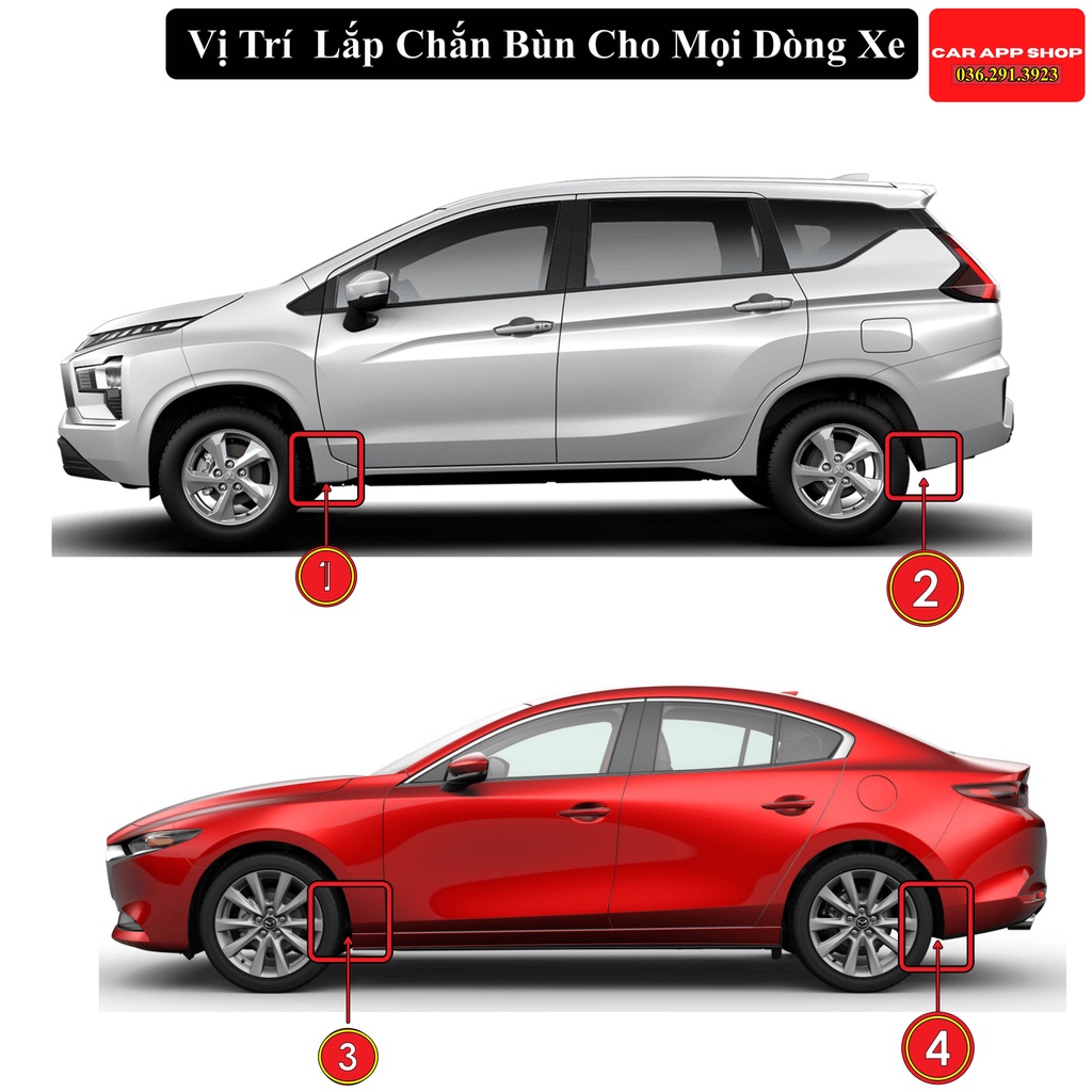 Chắn Bùn KIA Forte,K3, Cerato Đời 2014 + 2016 , Hàng Loại 1 ,Tặng kèm Ốc Vít