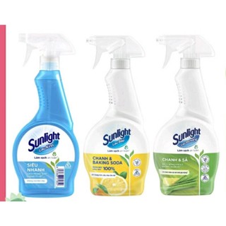 nước xịt lau bếp Sunlight phiên bản nâng cấp từ cif thiên nhiên chai 500ml