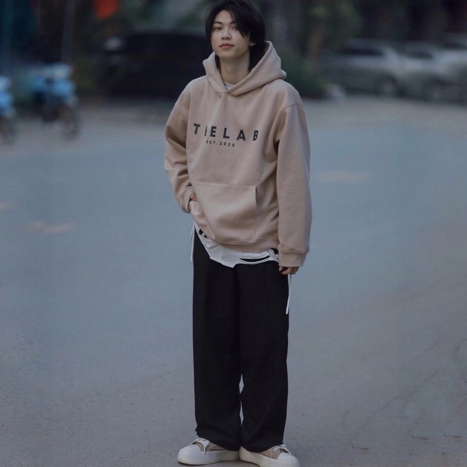 Áo Hoodie Form Rộng Unisex Teelab pinktop5, Áo khoác Sweater Chất Nỉ Dày dặn