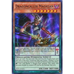 Thẻ bài Yugioh - TCG - Dragoncaller Magician / RATE-EN001