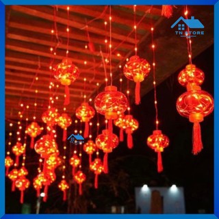 Đèn Led trang trí,mành lồng đèn nháy trang trí ngày tết, Dây dài 3m 10 bóng to 10cm