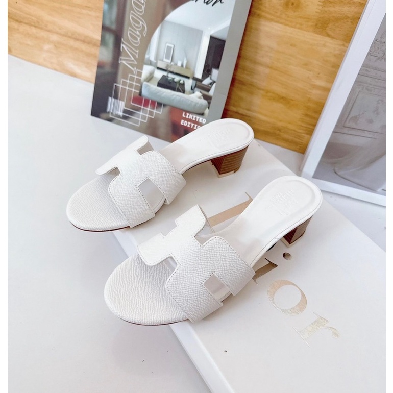 Dép cao gót hm đế vuông dập gỗ cao 5cm 5 màu siêu hot