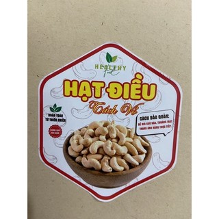 55 tem hạt điều tách vỏ - 7x8cm lục giác dán thân hộp