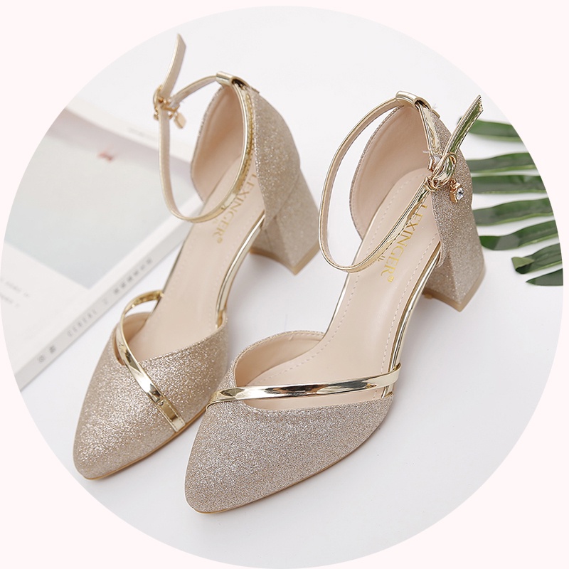 Giày Cao Gót Da Pu Màu Xanh Lá Cây Trọng Lượng Nhẹ Dễ Thương Cho Nữ x48