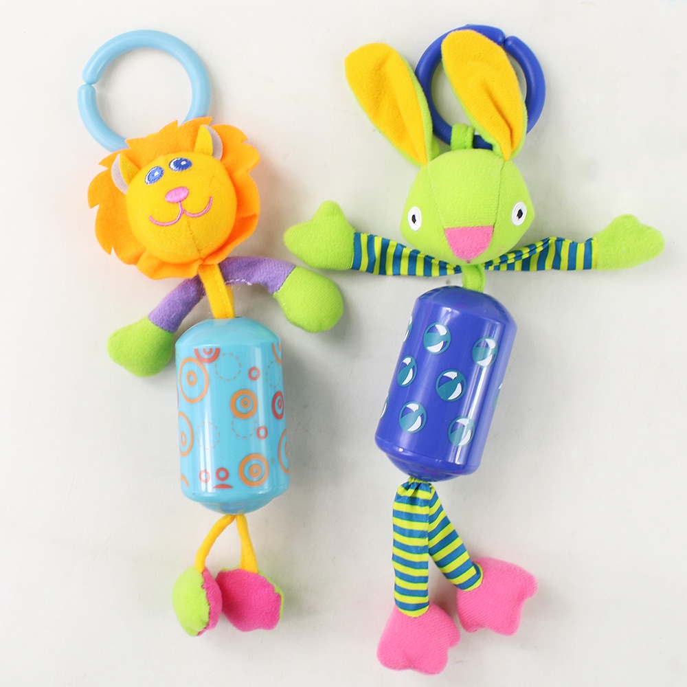 Đồ Chơi Treo Xe Đẩy Em Bé 0-12 Tháng Tuổi Bằng Vải Bông Hình Thú Hoạt Hình 27cm