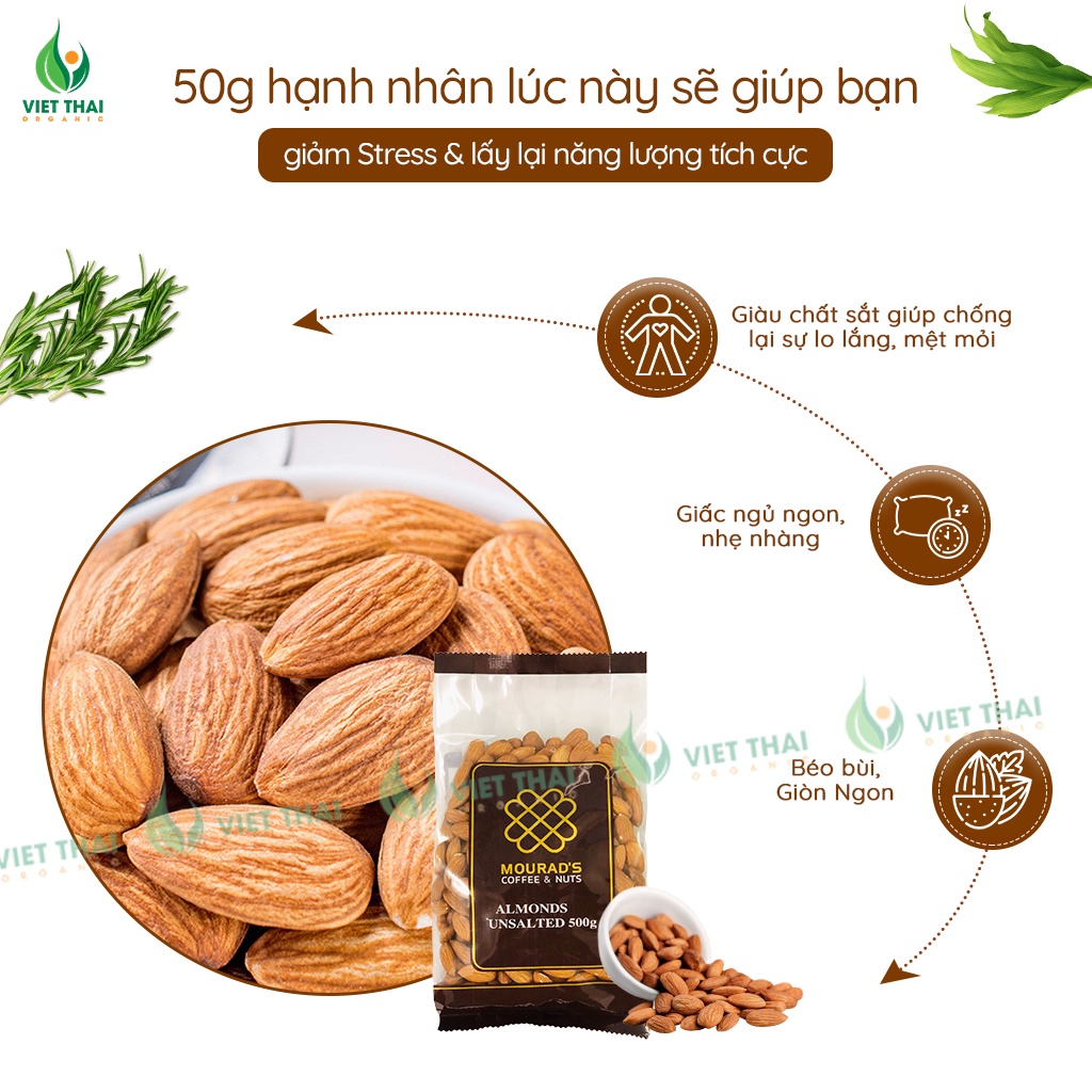 【Hạnh Nhân Úc Tách Sẵn Vỏ】Nhân Hạnh Nhân Mourad's 500g (Ăn Kiêng/ Làm sữa/ Giảm cân)