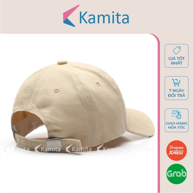 Mũ Lưỡi Trai, Nón Lưỡi Trai KAMITA Thêu Chữ Cruise Nam Nữ Hàn Quốc, Nón Kết Đen Be Đẹp Vải Kaki Cao Cấp Chính Hãng KM15