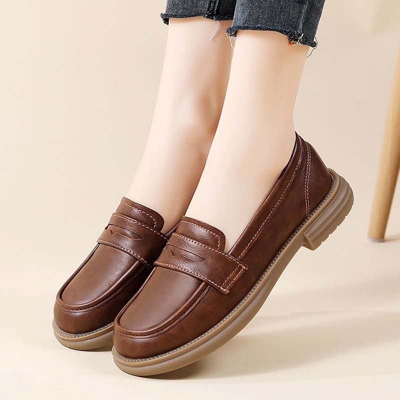 Giày Lười Da Đế Mềm Thoải Mái Thời Trang Cho Nữ