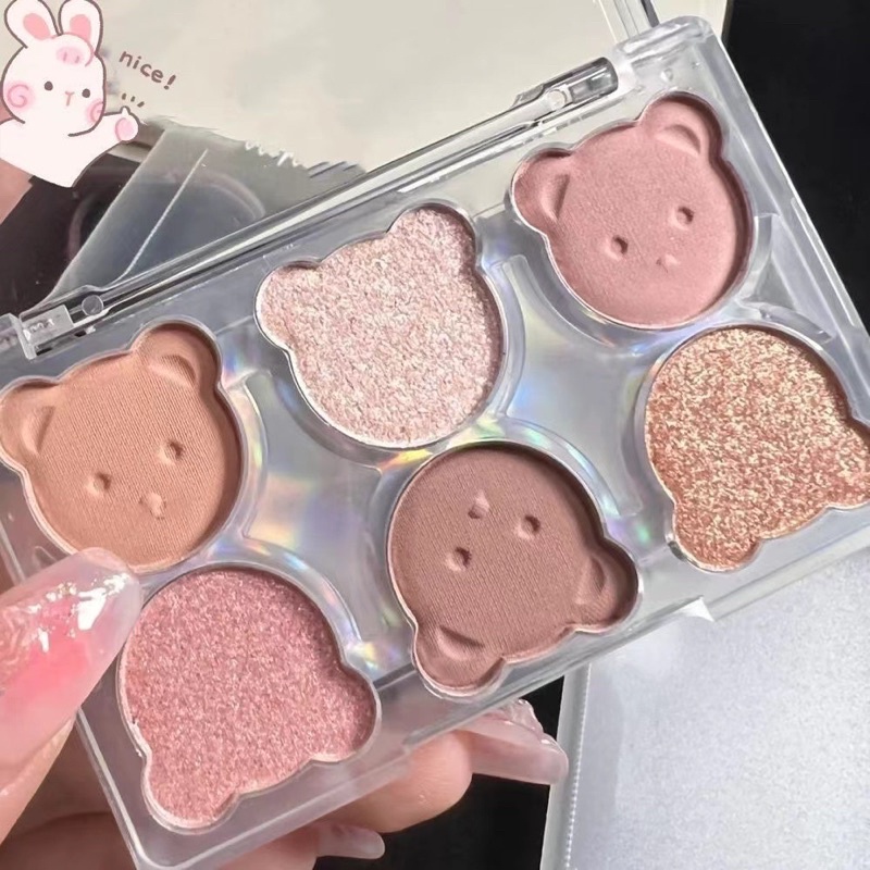 Phấn Mắt Mini Tone Nude Trầm Hình Gấu - Makeup Eyeshadow Palette