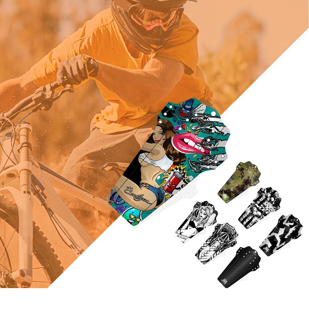 Tấm Chắn Bùn Trước Và Sau Bằng Nhựa In Họa Tiết Độc Đáo Kèm Dây Cáp Tiện Dụng Cho Xe Đạp