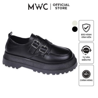 Giày oxford mwc 9619 - giày oxford da bóng đế bánh mì phối khóa lót dán kiểu dáng thời trang
