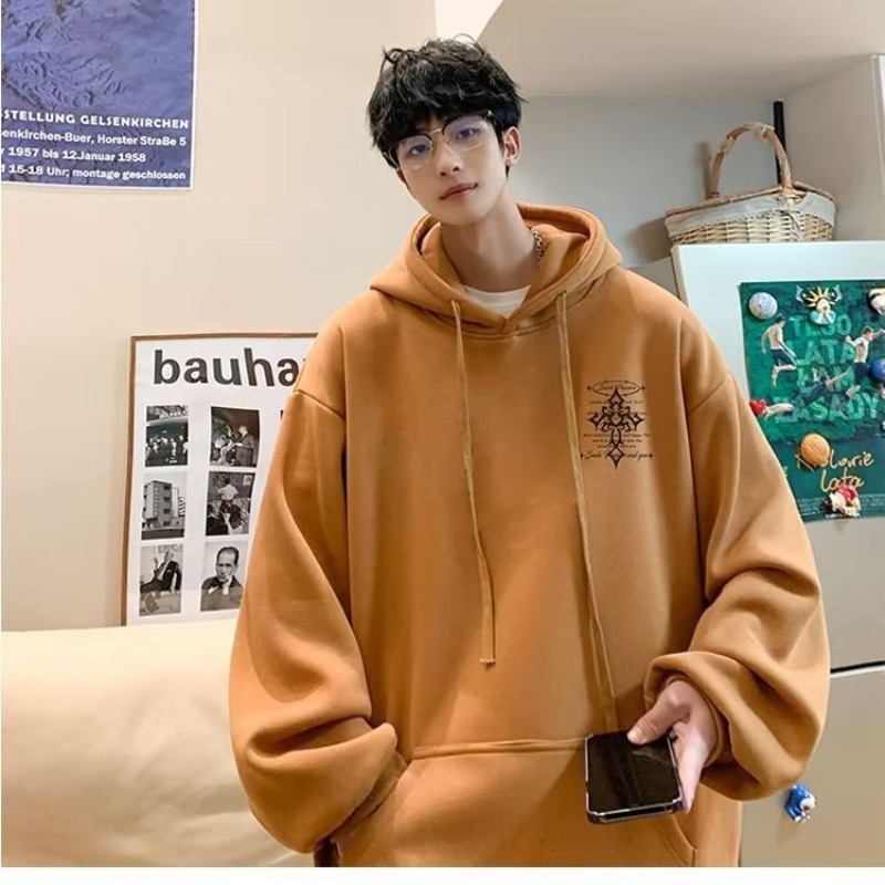 Áo Hoodie Tay Dài Dáng Rộng In Chữ Vui Nhộn Thời Trang Mùa Thu Cho Nam Sinh Size M-8XL
