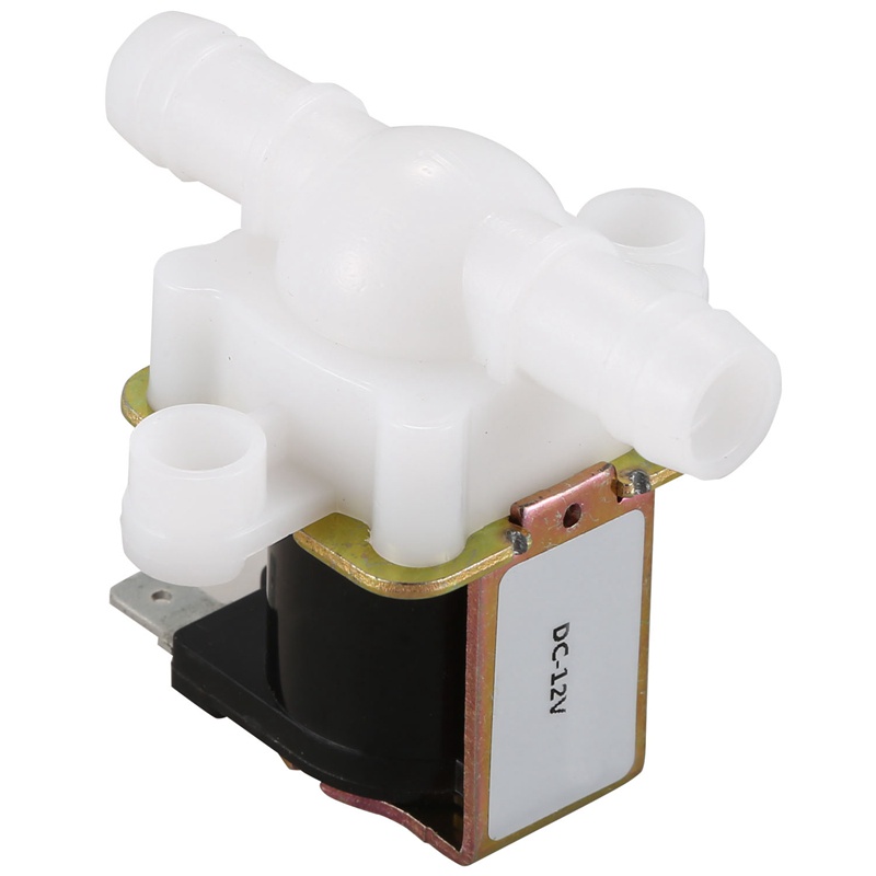 Ống 3 '8 inch 12VDC Barb Van điện từ Thân nhựa 12 volt DC cho vòi tự động Vòi uống nước-không áp suất. trắng và đen