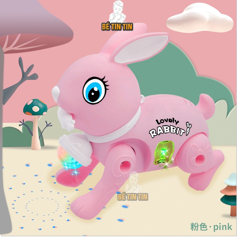 Thỏ đồ chơi , trò chơi Rabbit con thỏ biết đi, có nhạc, có đèn Led vui nhộn cho bé