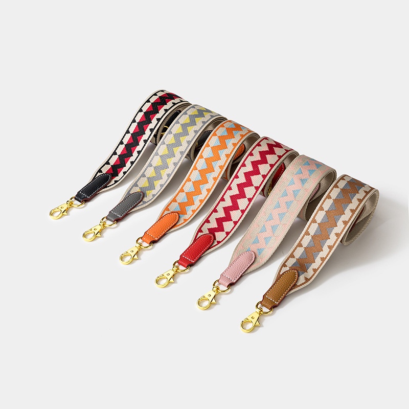 Dây đeo Vải jacquard hoa văn lượn sóng 5cm Dây vải phong cách châu Âu và Mỹ có tên tuổi lớn Dây đeo vai rộng Túi Kelly Túi đeo vai Túi Evelyne Dây đeo thay thế túi Messenger Có thể thay thế phần cứng bằng bạc để tùy chỉnh độ dài