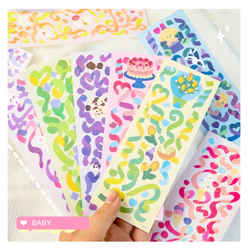 Sticker ruby băng Trang trí toploader