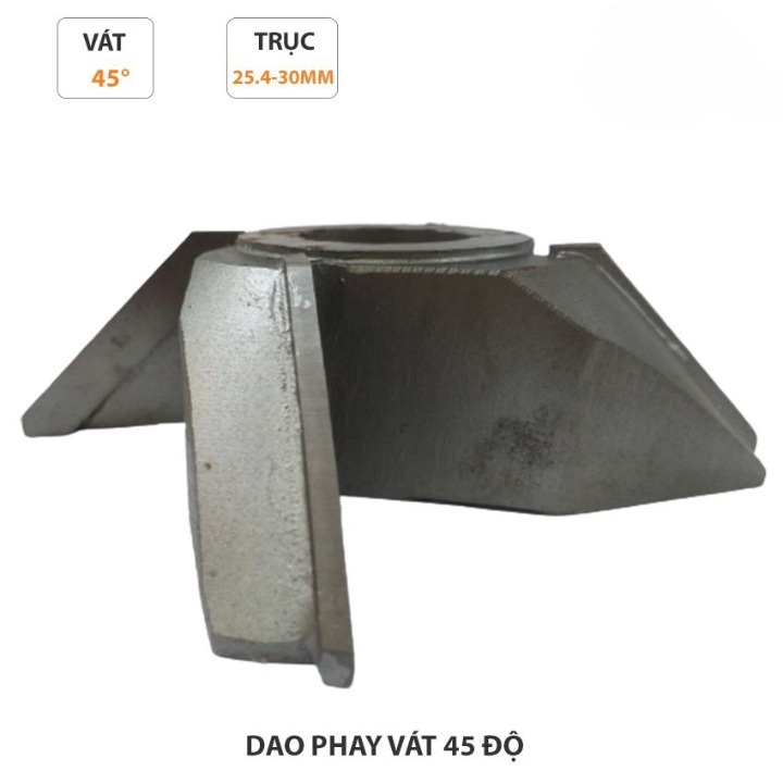 MŨI PHAY GỖ - MŨI SOI GỖ - DAO VÁT 45 ĐỘ CHIỀU CAO 30MM, TRỤC 25.4 MM HOẶC 30MM