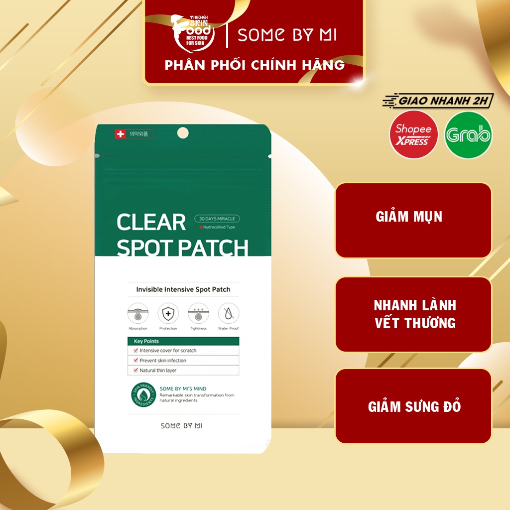 Miếng Dán Hỗ Trợ Giảm Mụn "Thần Kỳ" Some By Mi Clear Spot Patch (Set 18 miếng)