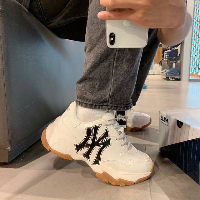 Giày Sneaker MLB Boston, Đế Nâu, LA  hack chiều cao nam nữ cao cấp full box + bill