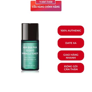 Nước hoa hồng giảm mụn Some By Mi AHA BHA PHA 30 Days Miracle Mini 6ml