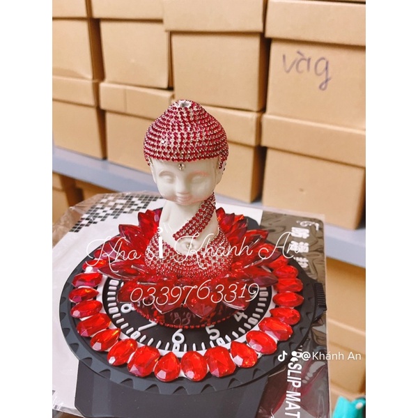 Tượng phật đá pha lê trang trí ô tô