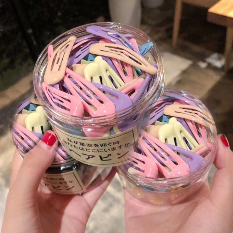 Set 5 Kẹp Tóc Màu Trơn Hình Giọt Nước Thời Trang