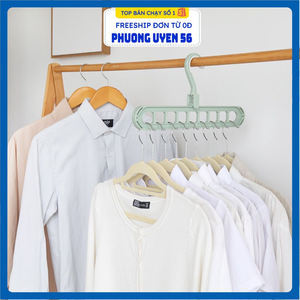 PVN3297 Móc Treo Quần Áo Đa Năng 9 Lỗ Tiết Kiệm Diện Tích T2 .