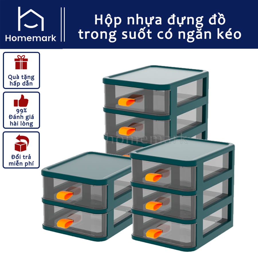 Hộp Nhựa Đựng Đồ Trong Suốt Đa Năng, Tủ Đựng Nhiều Tầng Có Ngăn Kéo Cực Kỳ Tiện Lợi