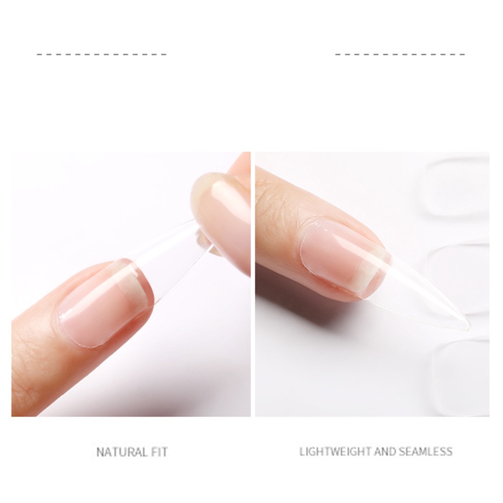 Hộp 100 Móng Tay Giả Trong Suốt Siêu Mỏng Không Gây Hại Cho Salon