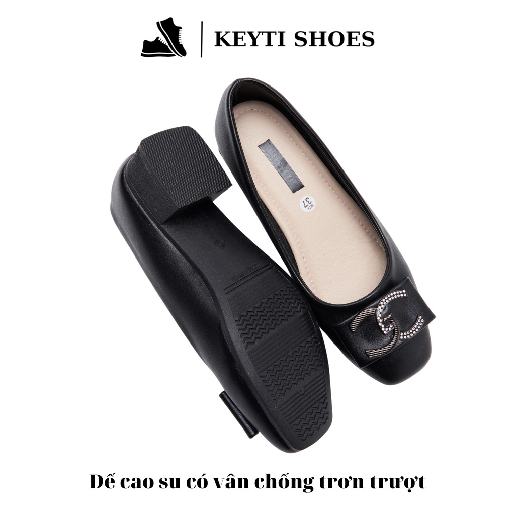 Giày cao gót nữ thời trang KEYTI đế 3.5cm, quai đính GC siêu bền