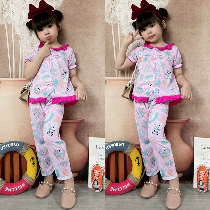 Bộ Bé Gái Áo Cộc Tay Quần Dài Cotton Xuất Dư 12-24kg Đồ Bộ Áo Cộc Tay Quần Dài Bé Gái Thu Đông Đồ Bộ Bé Gái