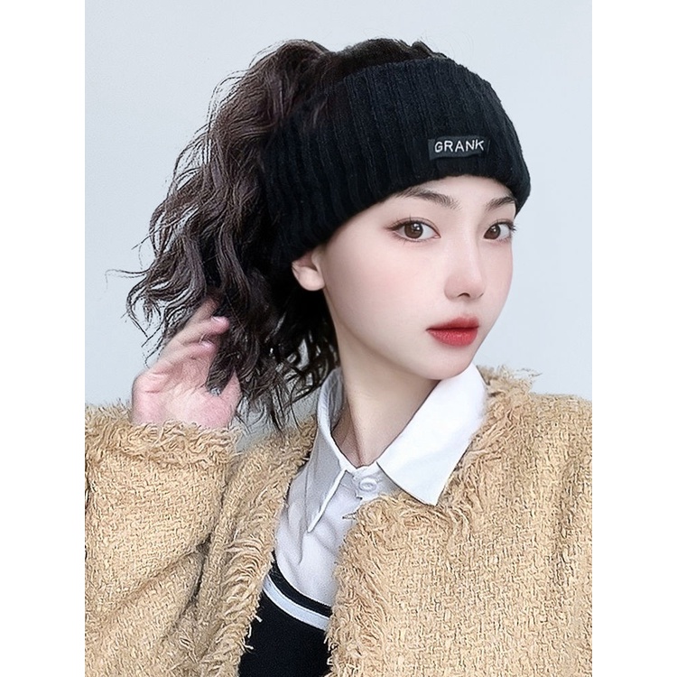 Mũ Len Trùm Đầu Kèm Tóc Giả Thời Trang Thu Đông Cho Nữ