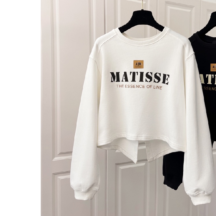 NRVP Áo kiểu phong cách thể thao tay dài có in chữ thời trang cho nữ