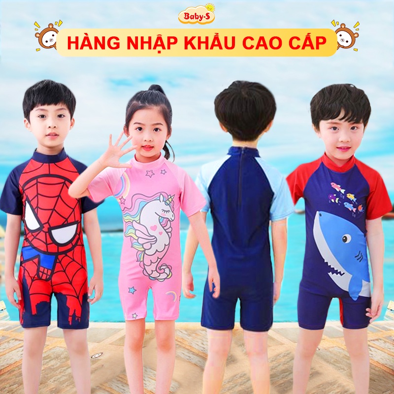 Đồ bơi cho bé trai và bé gái 5-10 tuổi nhập khẩu cao cấp hoạt hình Baby-S, Đồ bơi liền thân cho bé nhiều màu - SDB013