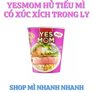 Thùng 12ly mì yesmom có xúc xích 4 vị  76gr