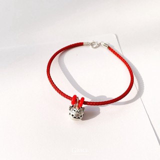 Lắc tay mèo may mắn bạc - grace jewelry