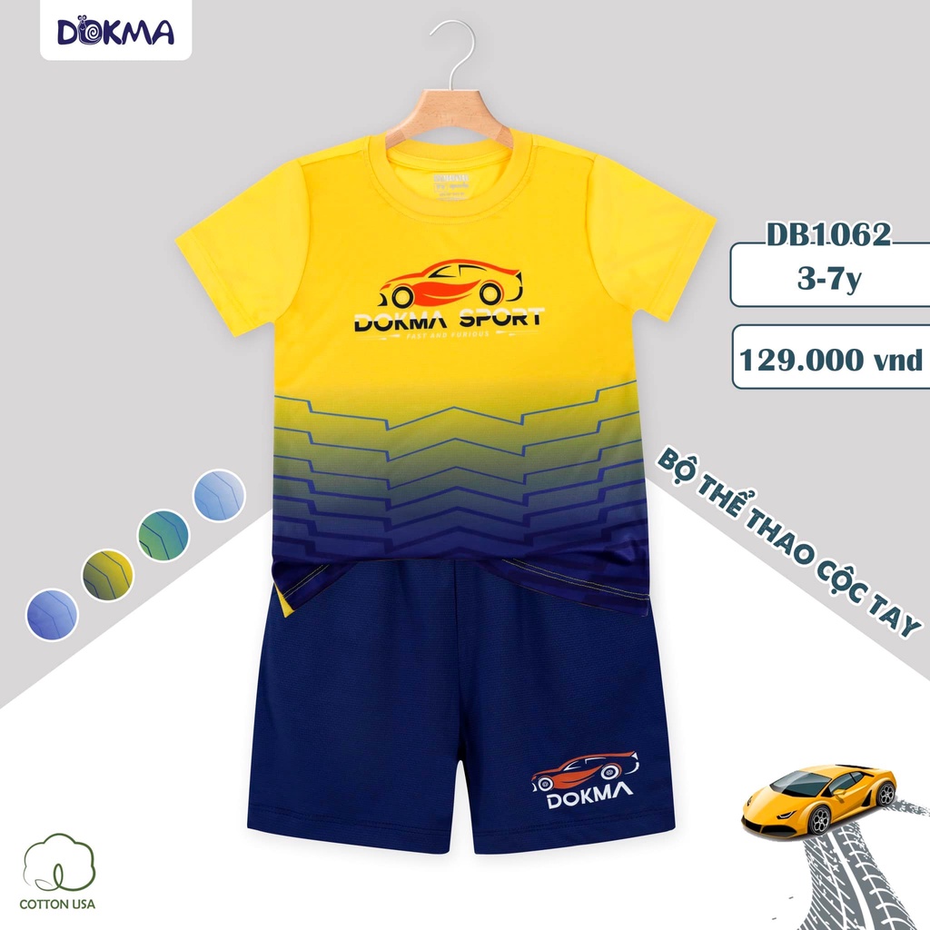 DB1062 Bộ thể thao cộc tay bé trai Dokma 3-7 tuổi