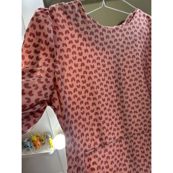 Váy babydoll thắt nơ hoạ tiết trái tym