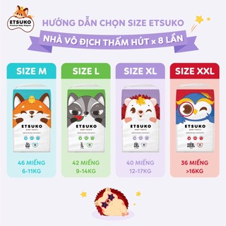 Combo 2 bịch tã quần Etsuko size XL 40 pcs