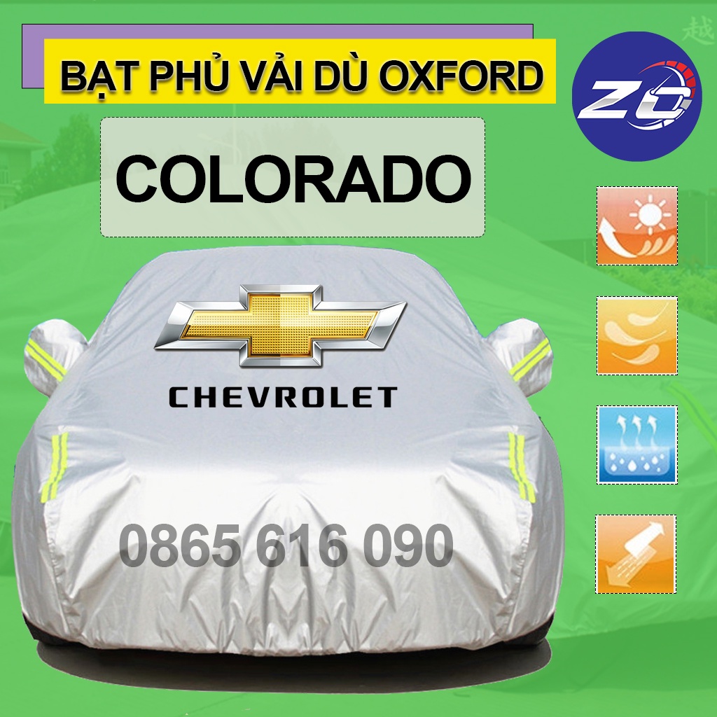 [HCM] Bạt trùm xe ô tô bán tải CHEVOLET COLORADO vải dù oxford cao cấp , áo bạt phủ trùm che kín che nắng,mưa