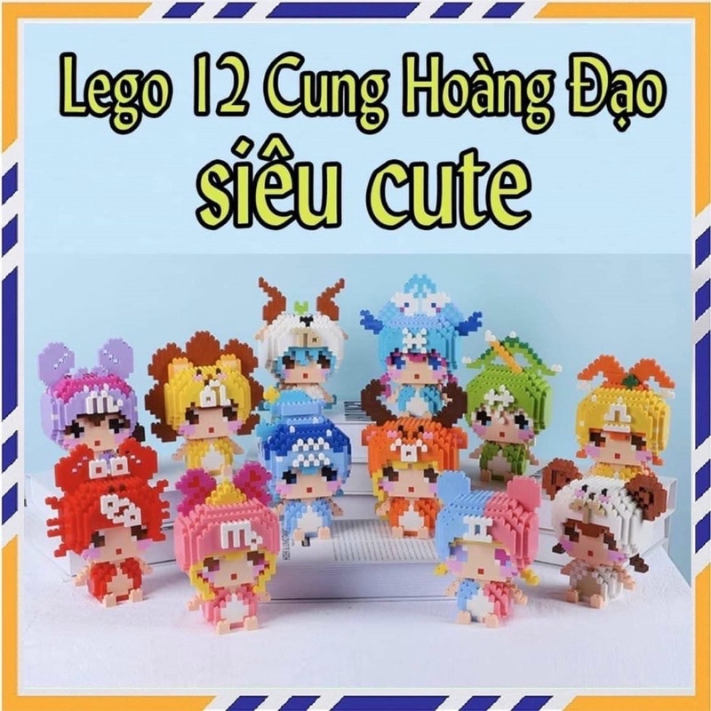 Mô hình lắp ráp lego 3D 12 con giáp và 12 cung hoàng đạo