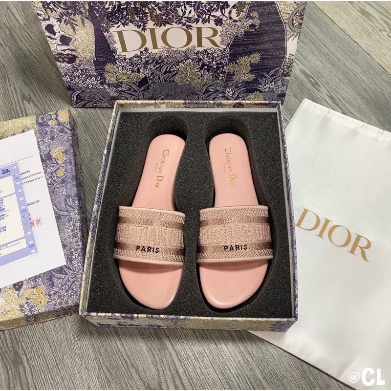 Dép nữ D.o quai thêu thổ cẩm fullbox bill túi . Thuytienshoes