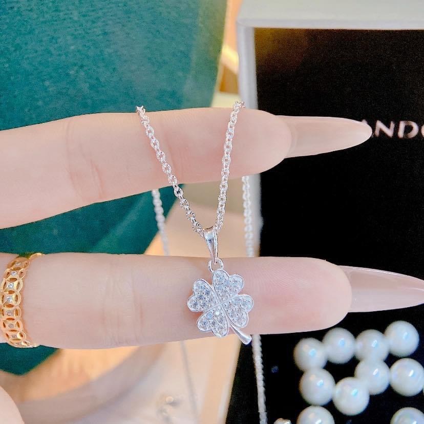 Dây chuyền hoa phay Ý cao cấp Mix mặt nạm đá thời trang