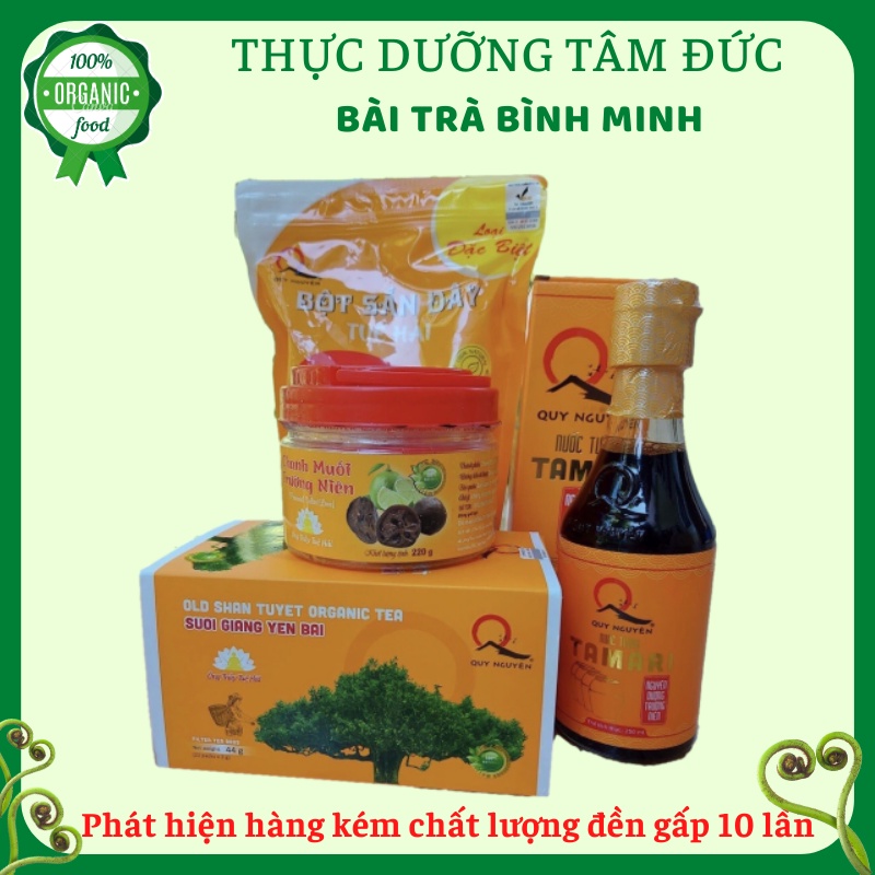 Bài trà bình minh thầy Tuệ chùa Long Hương ( sắn dây-nước tương-chanh muối-trà bancha-gừng)