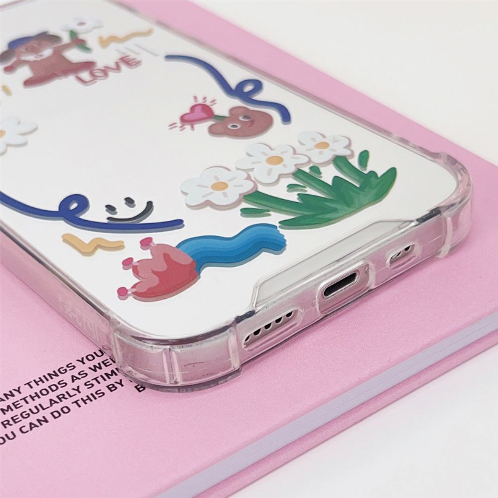 Ốp Điện Thoại TPU Mềm Tráng Gương Chống Sốc In Hình Vẽ Chó Doodle Thời Trang Cho IPhone 14 13 12 11 Pro Max