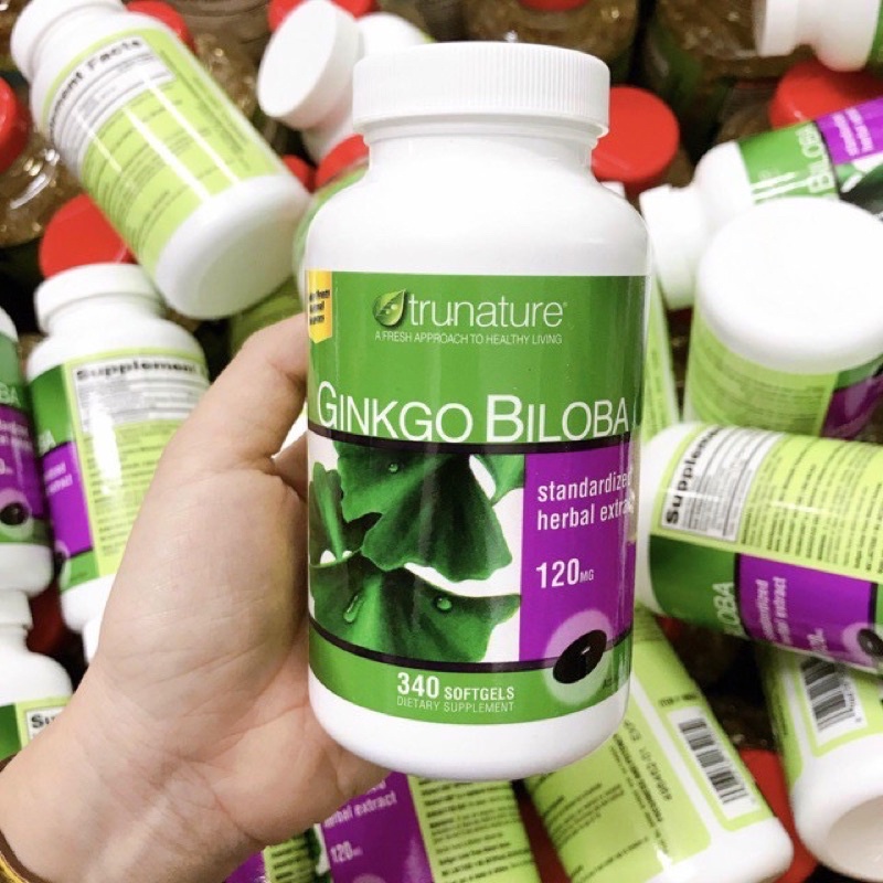 Viên Uống Bổ Não Tăng Cường Trí Nhớ, Tuần Hoàn Não Trunature Ginkgo Biloba 120mg 340 viên