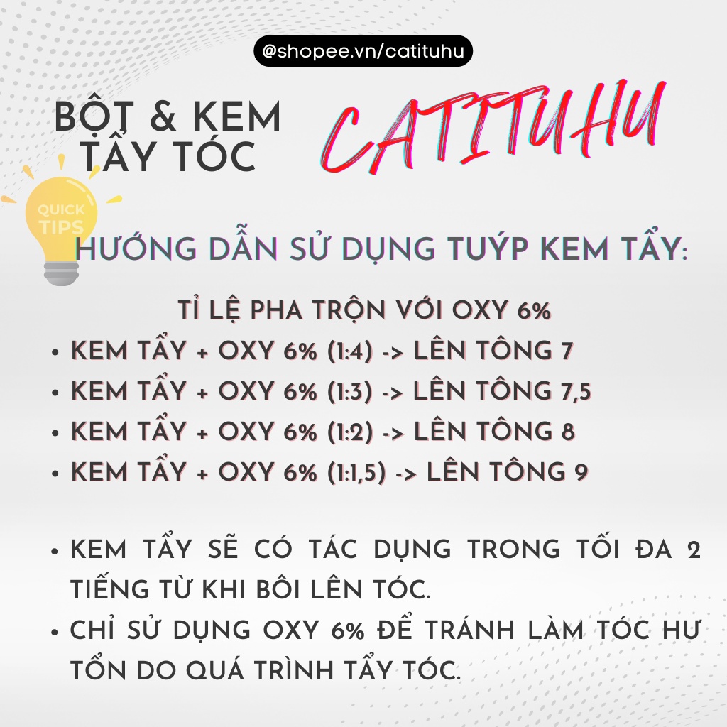 Tẩy tóc Nâng tông không mùi không xót tẩy 1 lần lên tông 9