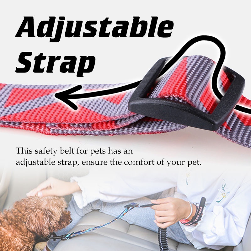 HamshMoc Dây Thắt Lưng An Toàn Cho Thú Cưng Trên Xe Hơi Bằng Nylon Co Giãn Kèm Móc