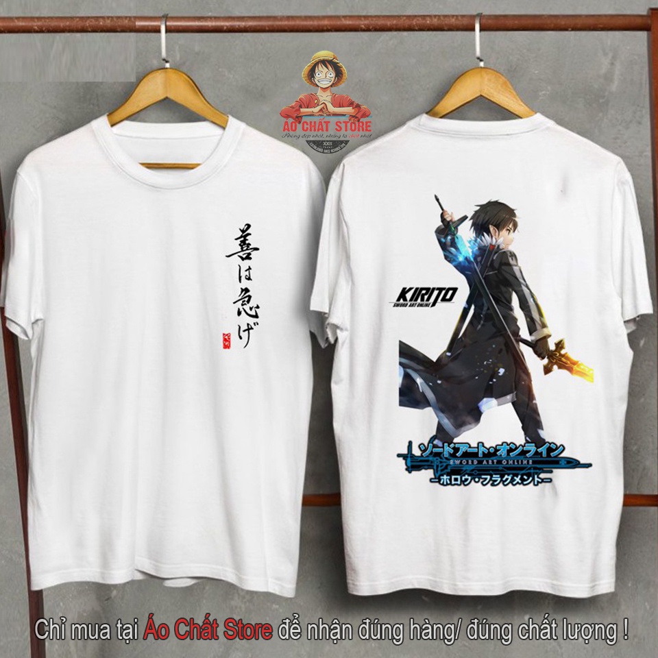 (Siêu Phẩm) Áo Sword Art Online cực chất - Áo thun Kirito màu trắng đẹp giá rẻ SW1 ( hình .t.h.ậ.t. )
